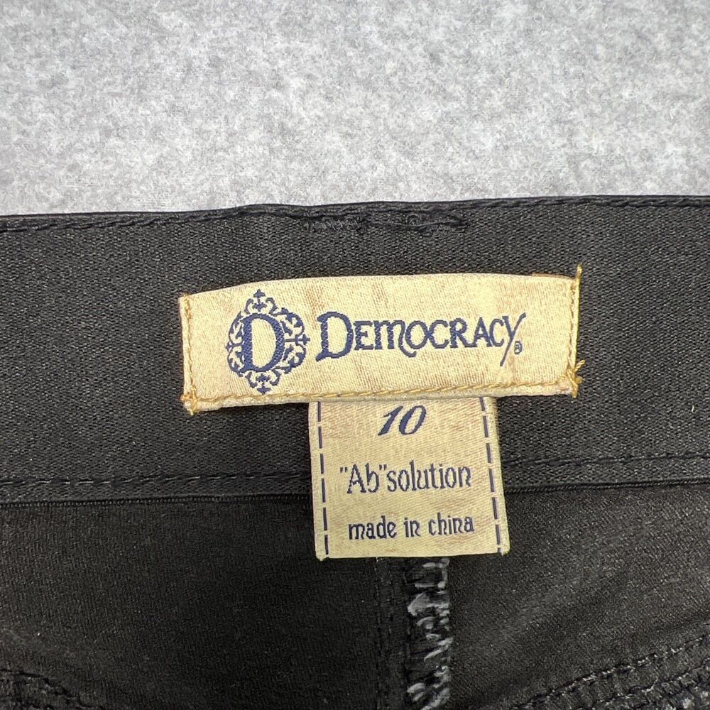 Democracy Ab Solution Skinny Jeans 10 Gray Floral Embroidered Mid Rise Stretch - Picture 11 of 16